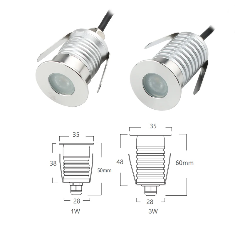 Imagem -02 - Impermeável Led Outdoor Térreo Caminho do Jardim Deck Floor Underground Enterrado Lâmpada Inground Uplight Recessed Spot Luz 3w 12 Pcs Ip67