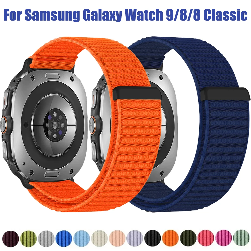 Nylon-Armband für Samsung Watch 8 Classic 46mm, atmungsaktives Armband für Damen und Herren, für Galaxy Watch 9 8 44mm 40mm Correa