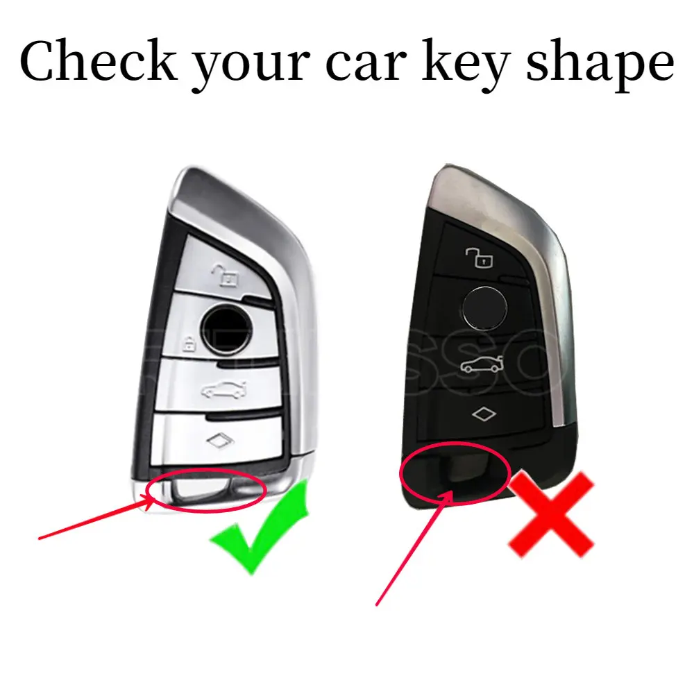 Metal Car Remote Key Case Cover Shell Fob For BMW X1 X3 X5 X6 X7 G20 G30 G05 F15 F16 1 3 5 7 Series F01 F02 G11 F48 F39 Keyless