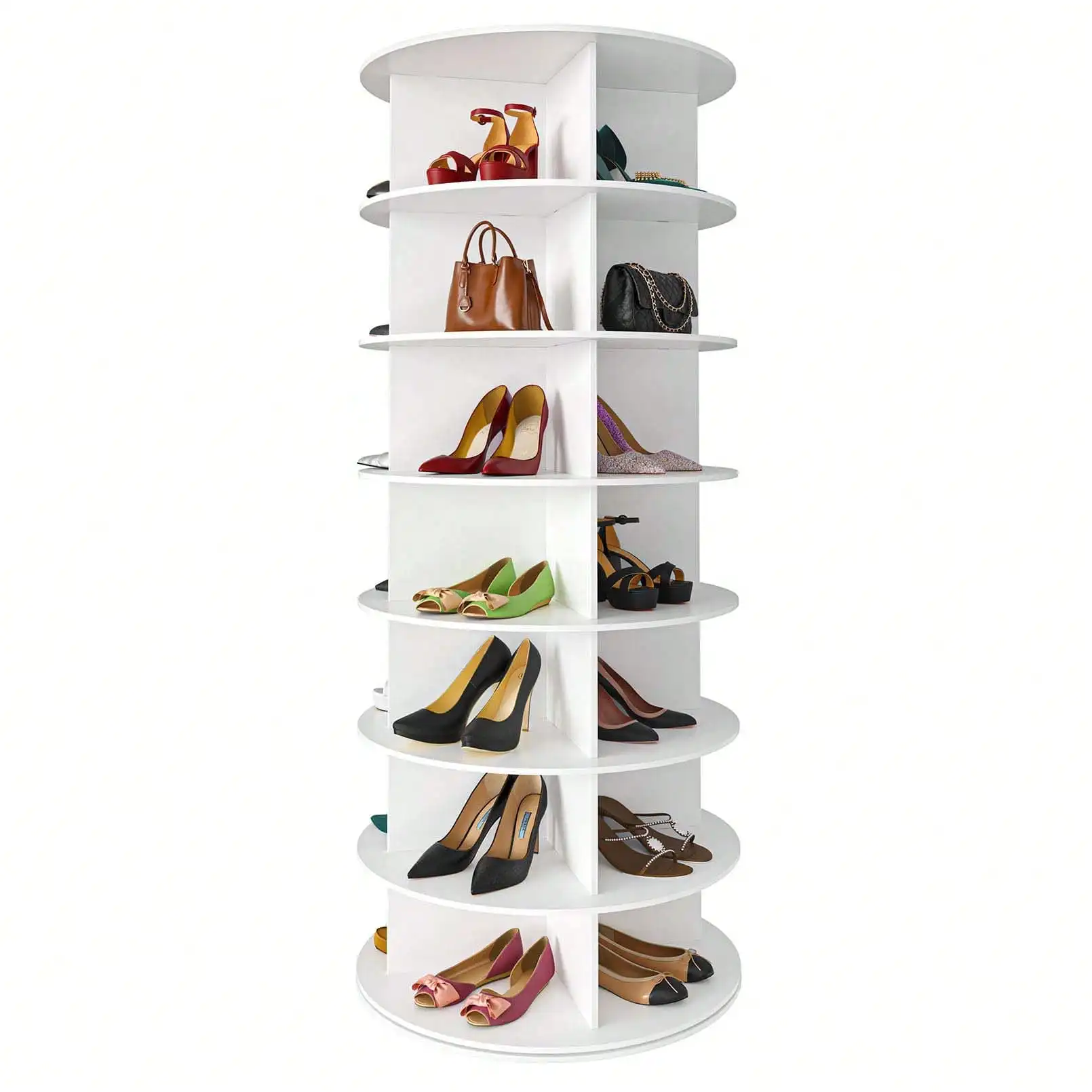 360 Rotating Shoe Rack 7 Tier Spinning Shoe Storage Tower Hold Up To 28 Pairs Lazy Susan Shoe Cabinet Organizer Shelf For Closet Entryway Bedroom Corner Storage Gift