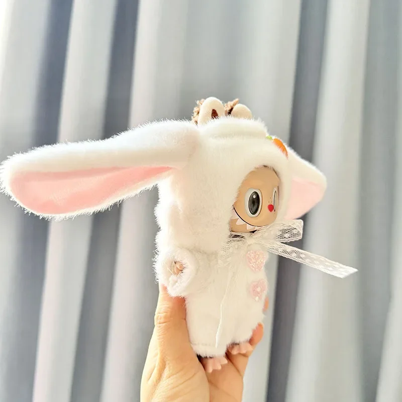 Labubu Clothes Outfit Accessories for 17cm Labubu V2 V1 Plush Idol Doll's Clothing White Rabbit Labubu Accessories