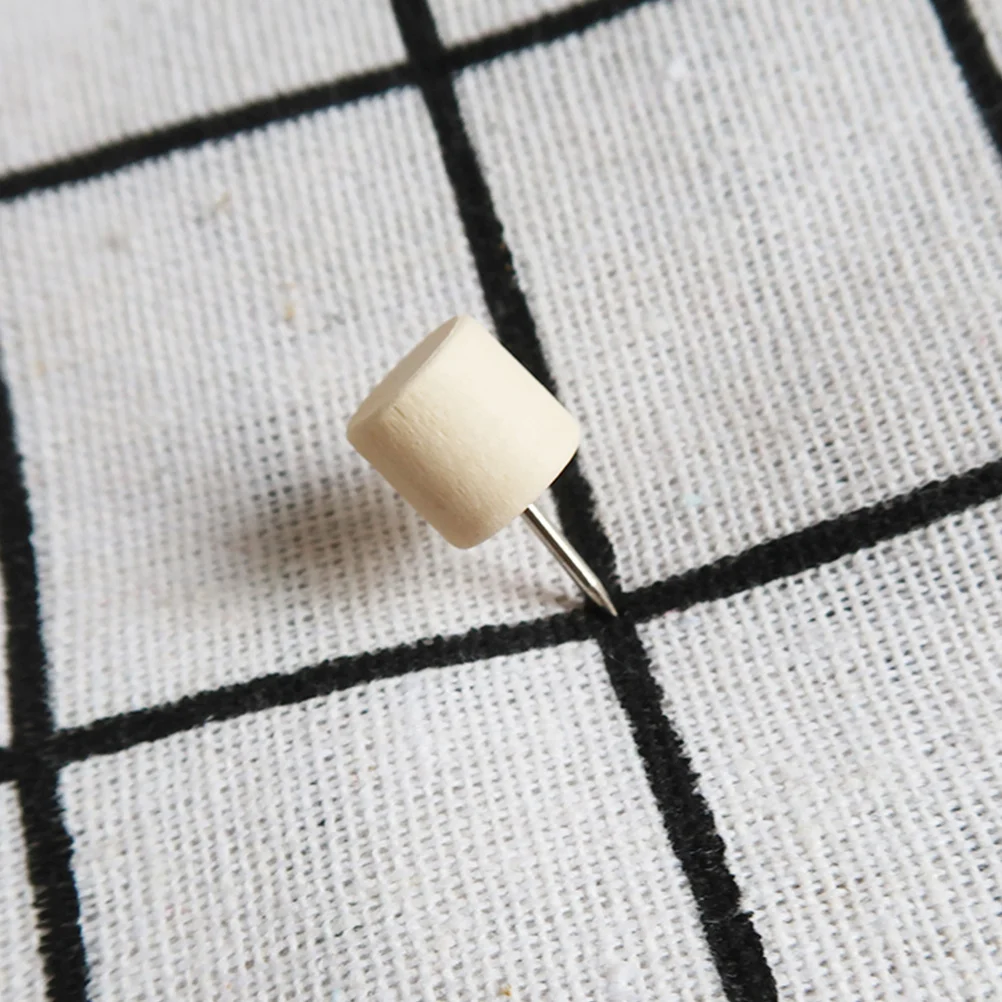 80 قطعة دبابيس ضغط برأس خشبي أسطوانة إبداعية مسامير إبهام للوحة الفلين لوحة الإعلانات لتقوم بها بنفسك خريطة اللوازم المدرسية المكتبية #2