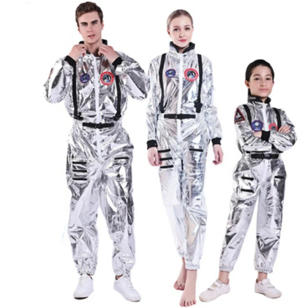 Latest Astronaut Cosplay Costume Adult Silver Spaceman Costume Space Suit Christmas Party Dress Up Costume Astronaut Suit