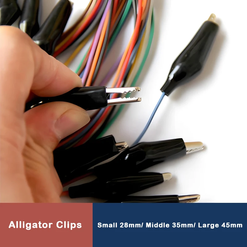 

28 35 45mm Alligator Clips Metal+Plastic G98 Crocodile Electrical Clamps Testing Probe Meter with Plastic Boot Car Auto Battery