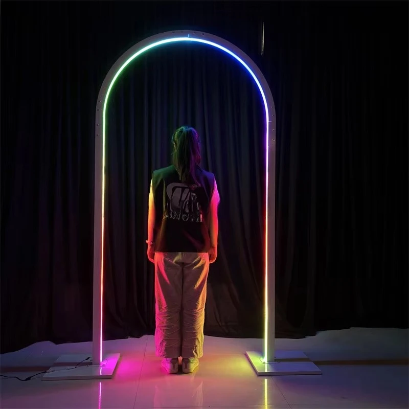 

Оптовая гигантская дорожка украшение RGB неоновая арочная туннельная дорожка световой фон
