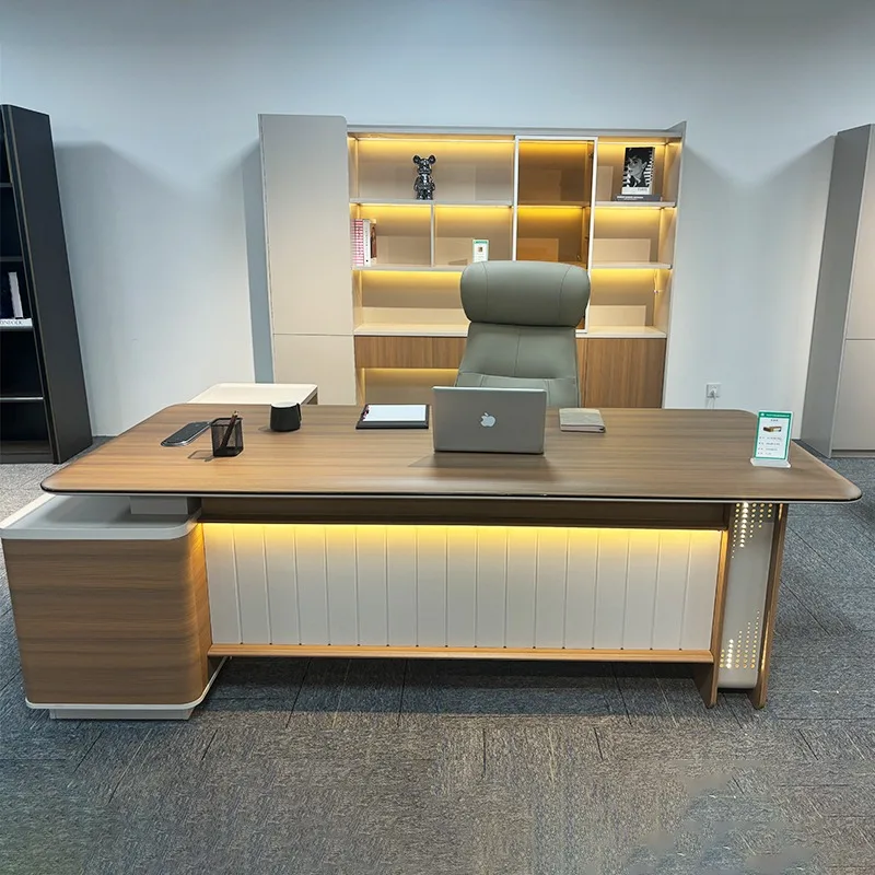 Luxury Boss Office Desk Suitable for Hotel Hospital Office Building Chairman President Big Desk Office Furniture