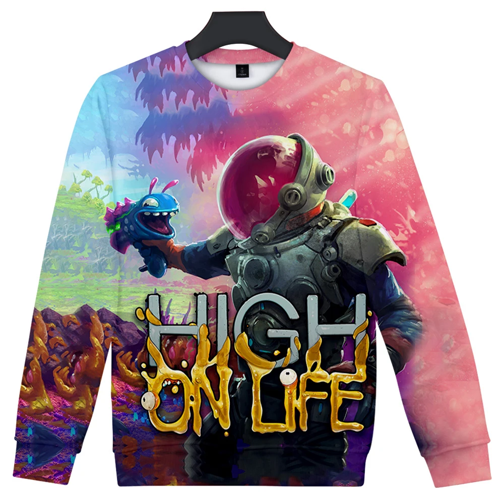 

High On Life Sweatshirt Unisex Crewneck Long Sleeve Women Men Outwear 2022 New Game Harajuku Streetwear 3D Clothes