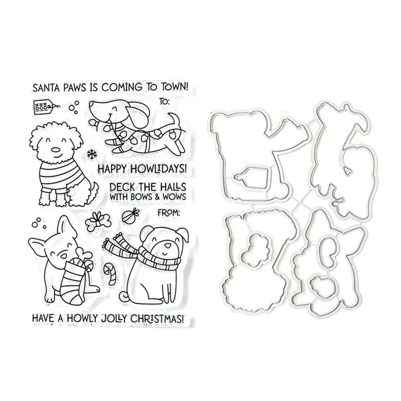 New Christmas Dwarfs Star Car Elk Cutting Dies Clear Stamps for Paper Making Scrapbooking Embossing Frame Card