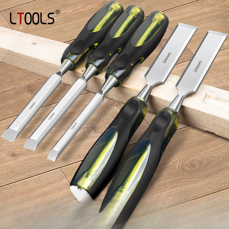 

Wood Chisel Set Perforating Handle Carving Flat Chisel Chrome Vanadium Steel Shovel Wooden Carving Slotting Tools Carving Knife