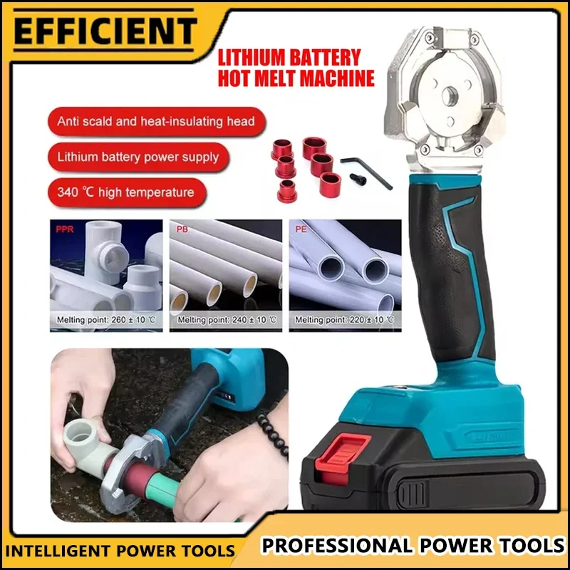 

Fit Cordless Fusion Tool for Electric Pipe Welding Machines, PPR PE PP Heating Fusion Welder, Compatible with Makita 18V Battery