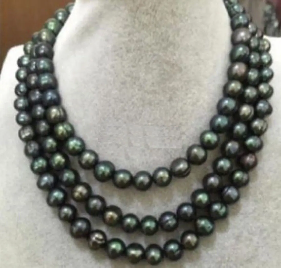 

Natural 9-10mm South Sea Black Tahitian Pearl Necklace 50"