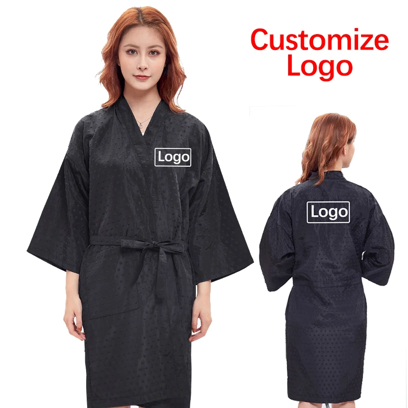 

Customize Logo Hairdressing Cape Stars Pattern SPA Beauty Salon Clothes Waterproof Customer Robe Apron Gown Kimono Barber 1858