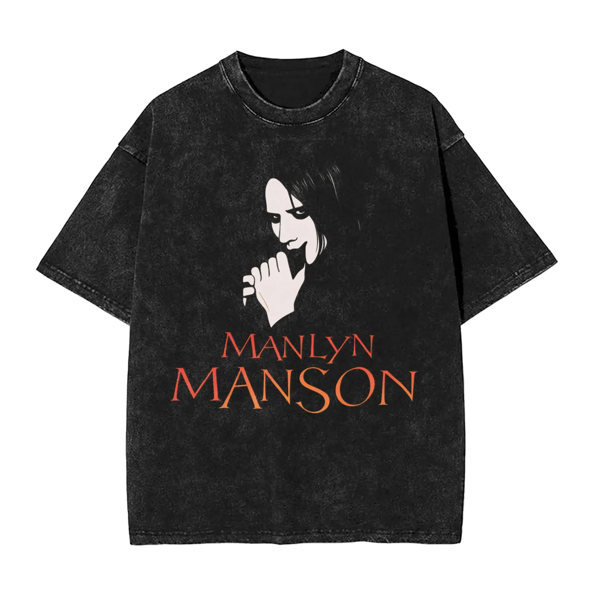 Marilyn Manson Winterland Washed T Shirt Men Casual T Shirts Summer Crewneck Harajuku Tee Shirt Design Oversized Clothes