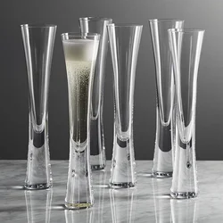 Greeploze champagneglazen Glitterfluiten Heldere kopjes Bubble Wijn Tulp Cocktail Voor Bar Party Gift Bruiloft Bubbly Wijnglazen