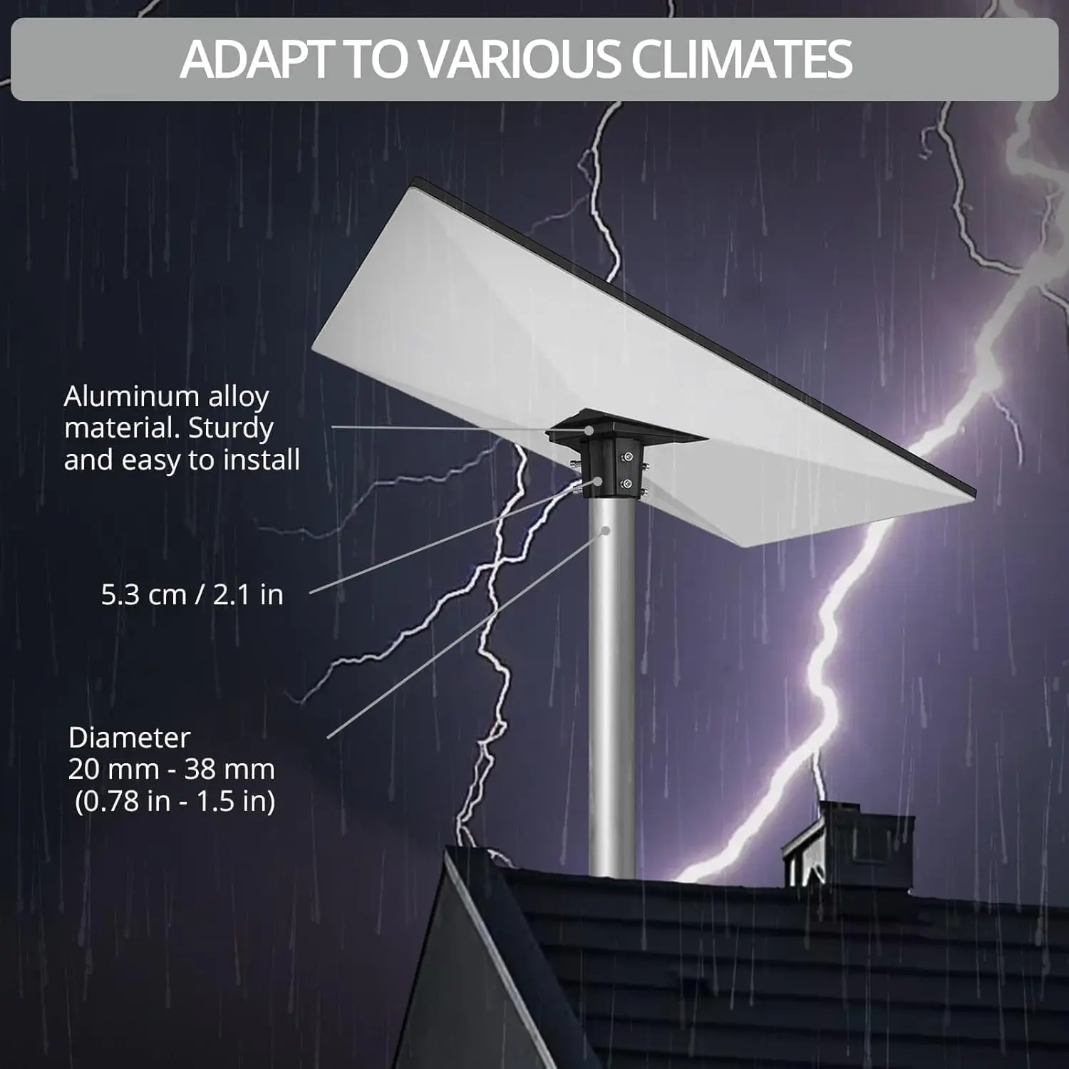 Justech Starlink Gen 3 Pipe Adapter,360° Adjustable Aluminum Alloy Starlink Mounting Kit Fits 0.78” to 1.5” Poles,Pole Mount