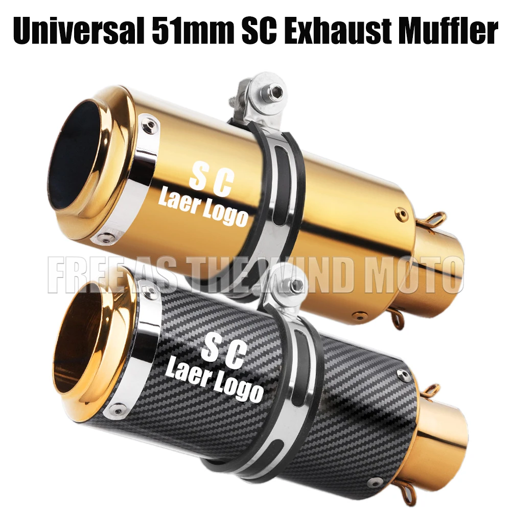 

Gold Color 51mm Universal sc Motorcycle Exhaust Muffler Escape for Motorcycle GP-project Racing Pass-through Exhaust Accessories