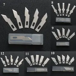 10pcs/set Metal Scalpel Knife Parts Engraving Non-Slip 10pcs Blades Cutter Craft Knives for Mobile Phone PCB Hand Tools parts