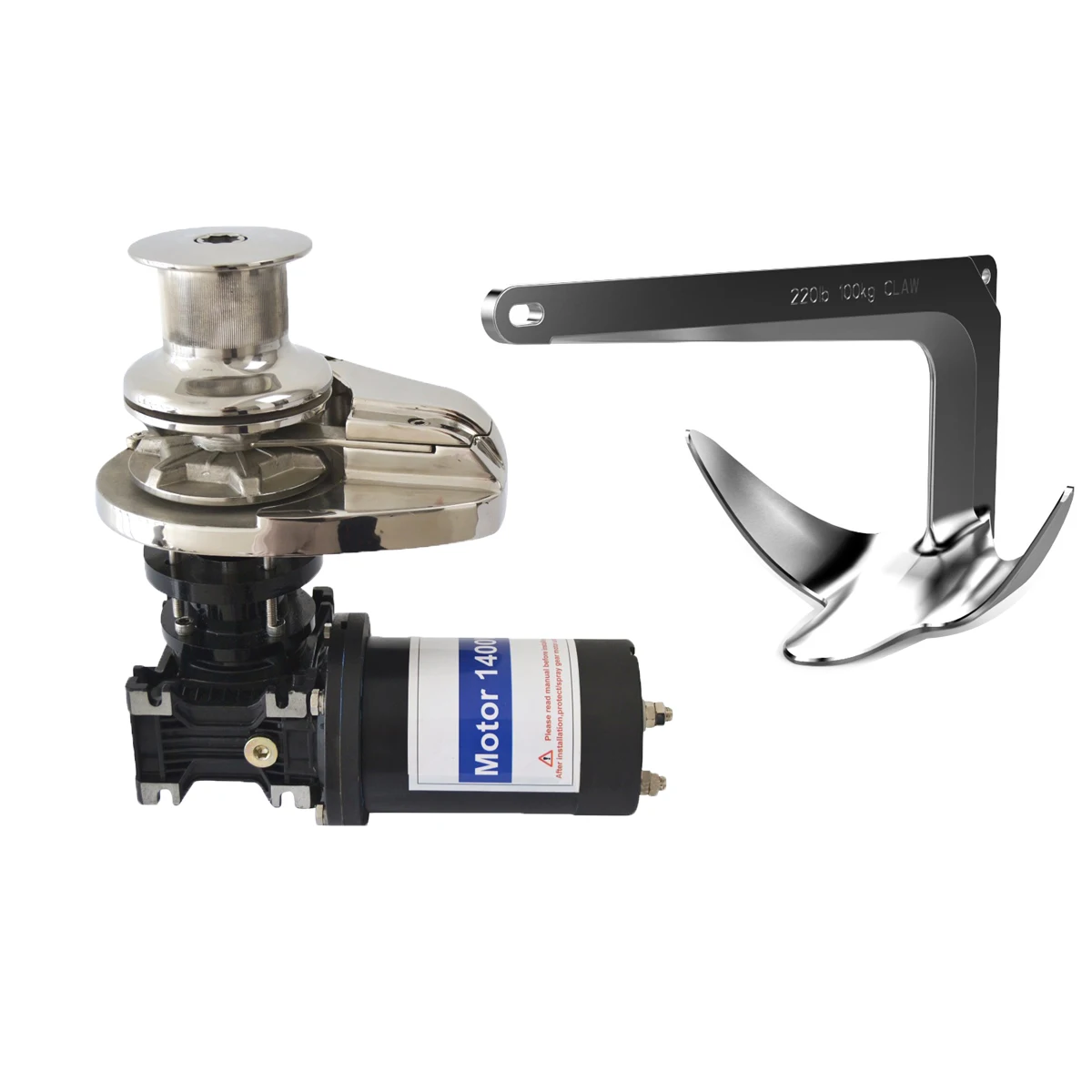 Anshun Stainless Steel 316 Marine Electric Anchor 12V 600W Vertical Windlass Boat Winch