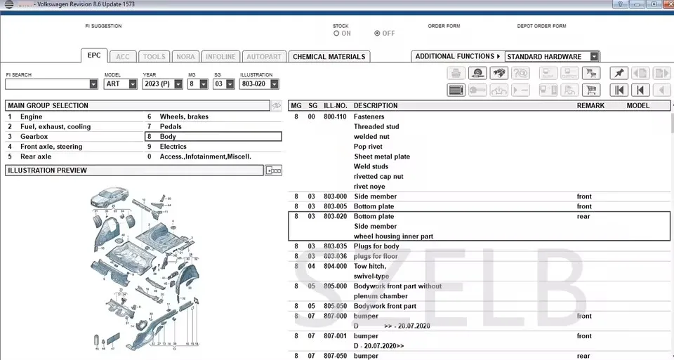 

Car tools ET KA 8.6+ Elsawin 6.0 GroupVehicles Electronic Parts Catalog Support ForV/W+SE//AT+SKO//DA Auto Repair Software