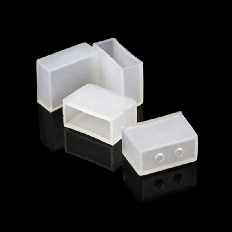 10pc 50pcs 100pcs 8mm 10mm Silicone End Cap No Hole 2 Pin Hole for 8MM 10mm PCB IP67 LED Tube Strip Nonporous End Caps