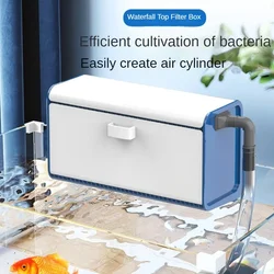 Aquarium Fish Tank Filter Box Waterfall Flow Turtle Tank Fliter Box Water Curtain Silent Filter for Hydroponic Filter Accessorie