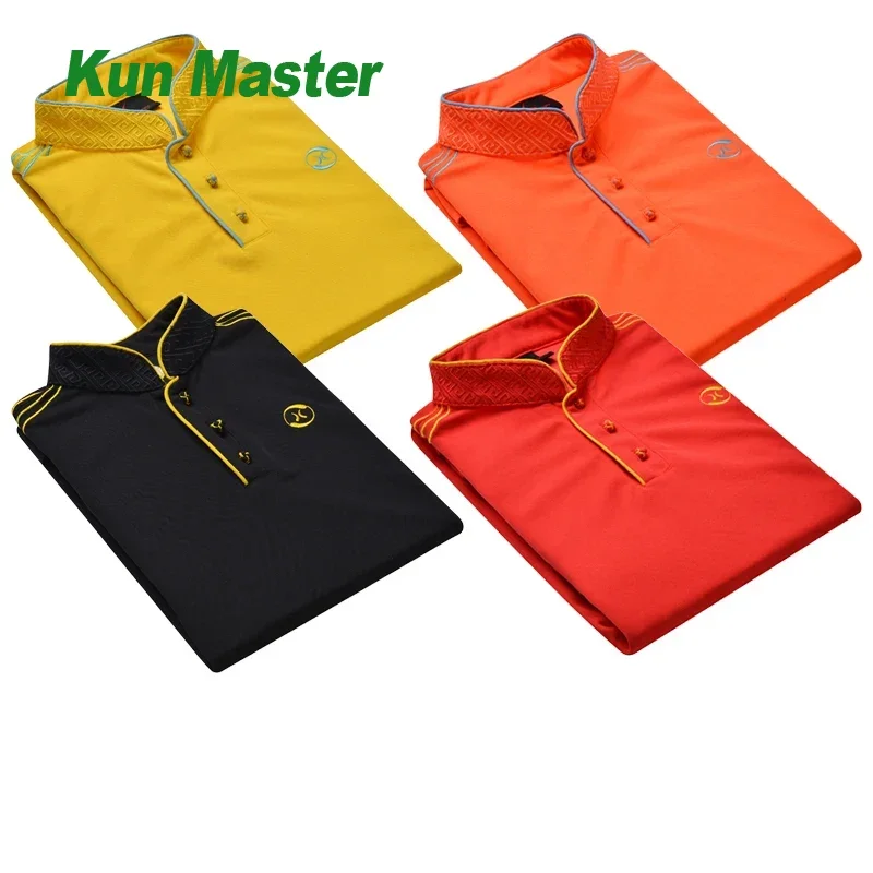 Summer Breathable Short Sleeve Kung Fu T Shirt Wing Chun Training Sport Tops Martial Arts Taichi Uniform Adult Child Suit