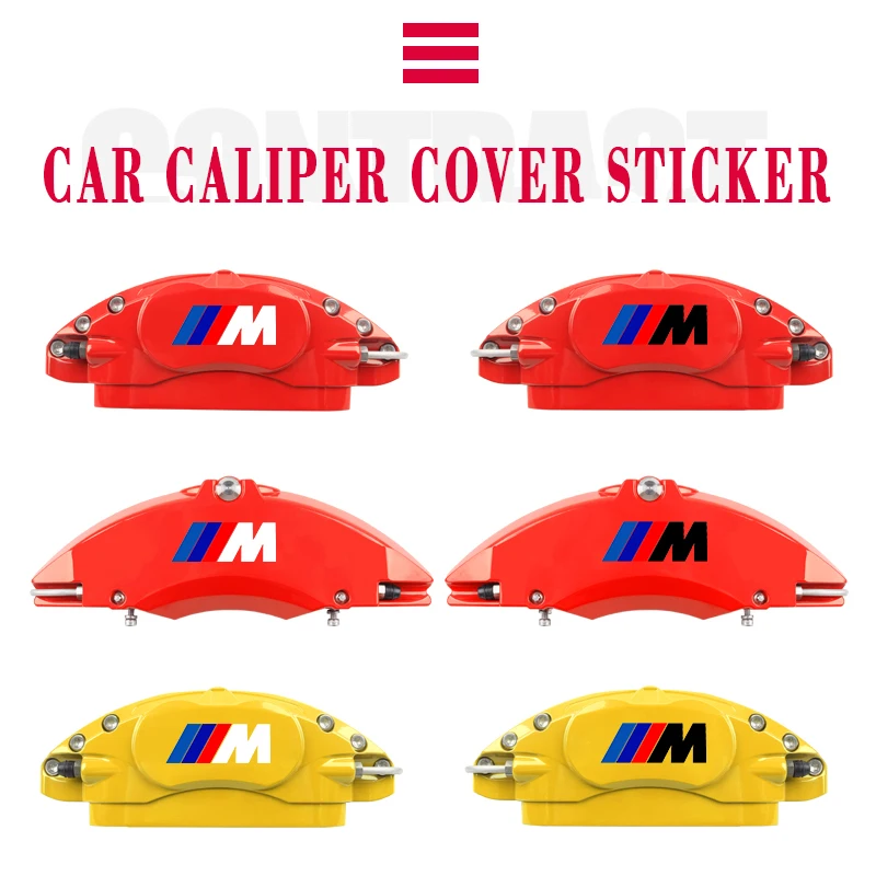 6PCS Car Brake Caliper Sticker Heat Resistant Decal For M Bmw X1 X3 X5 X6 X7 E30 E90 M3 E84 E83 F25 E91 E60 F15 F16 E70 F30 F20