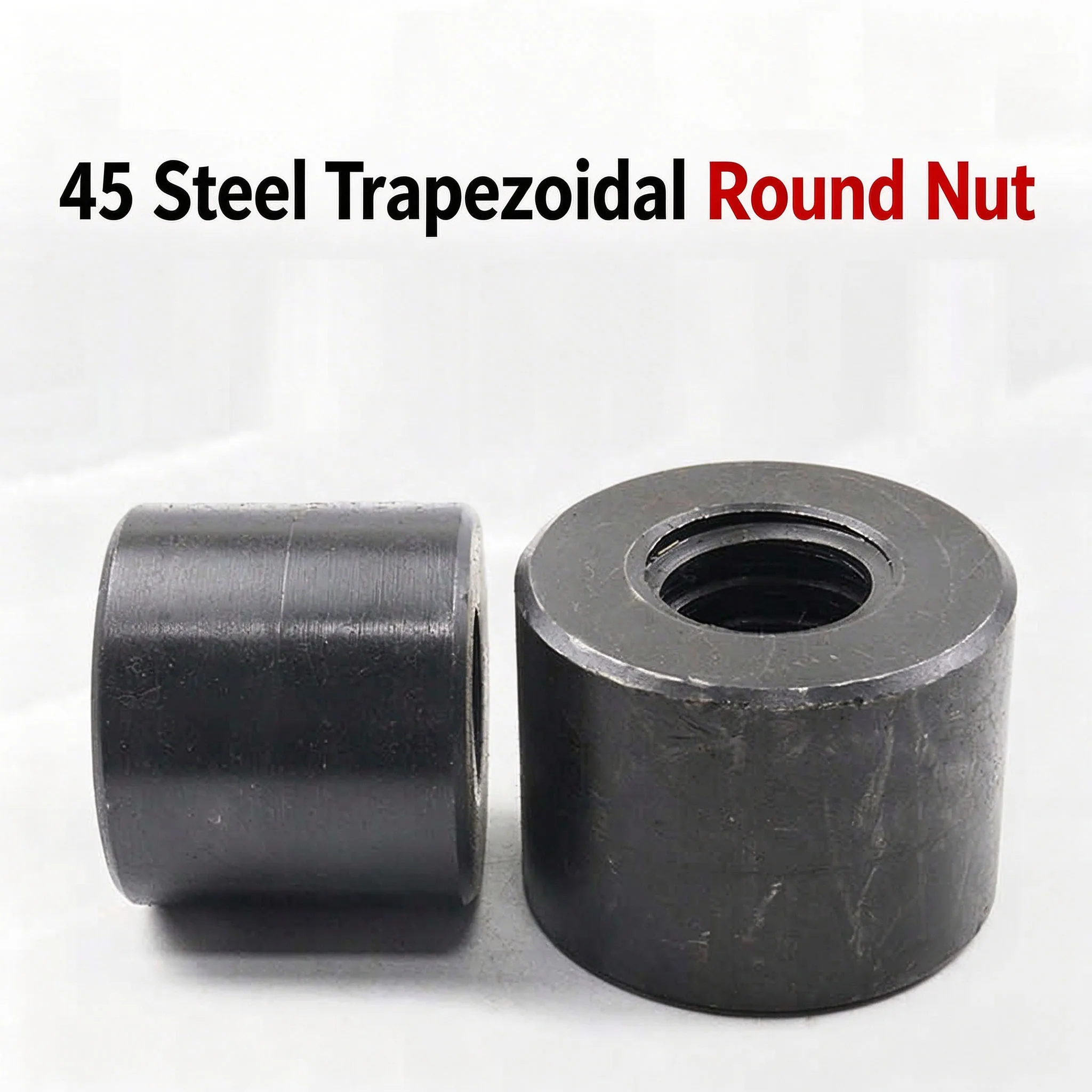 Trapezoidal Lead Screw Round Nut T8/T10/T12/T14/T16/T18T-T60 Right/Left Hand Pitch 2-8mm OD20-90mm for Machine Tool Transmission