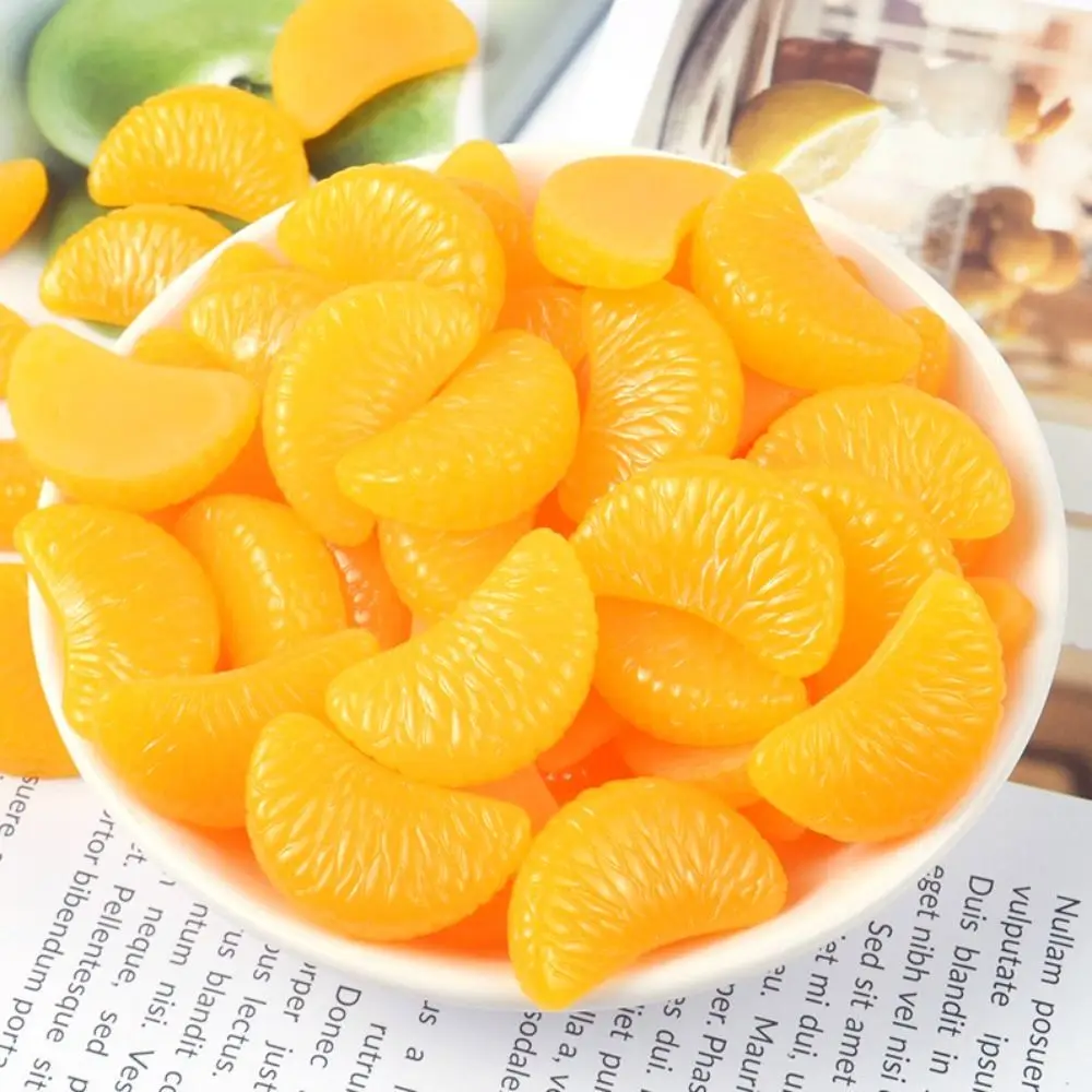 

Christmas 10pcs Lifelike Decorative Resin Simulation Artificial Fruit Fake Orange Slices Home Decor