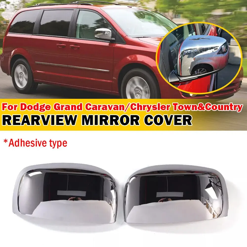 For Dodge Grand Caravan Chrysler Town Country 2008-2016 Car Sticker Rearview Side Mirror Cover Wing Cap Exterior Door Case Trim