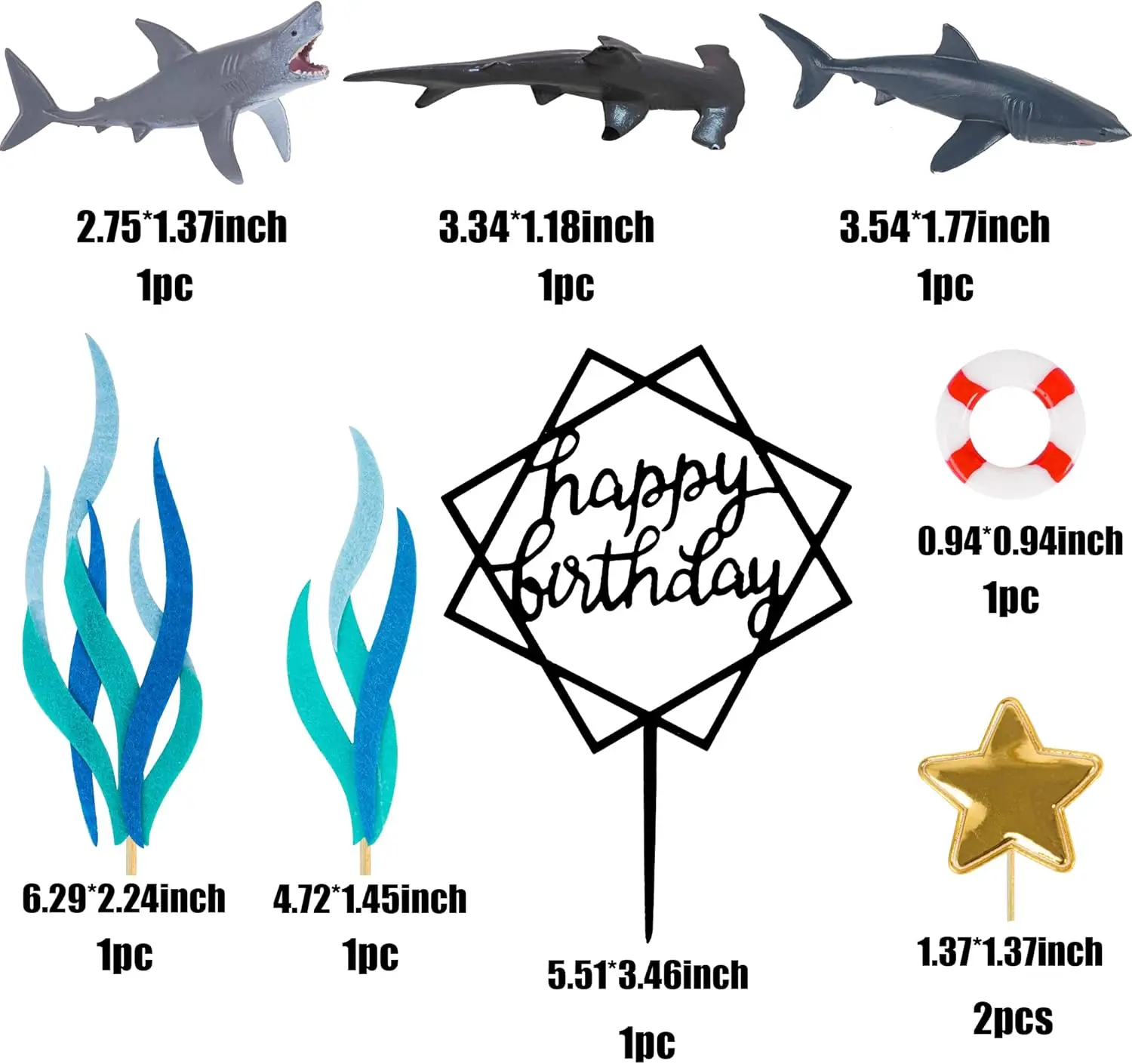 18er-Pack Hai-Kuchenaufsätze für die Angriffs-Meeresbewohner, Dekor, Ozean-Thema, Cupcake-Picks für Geburtstagsparty, Gastgeschenke, Zubehör – Detail 14