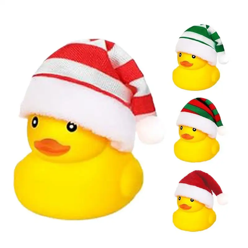 Canard en caoutchouc qui couine pour enfants, jouet de bain portable, mignon, drôle, baignoire, cadeau de Noël, 5.5cm