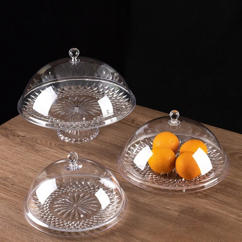 1PCS Cake Plate with Dome Serving Cookie Platter Drop Resistant Protective Dessert Storage Cake Stand for Dining Rooms