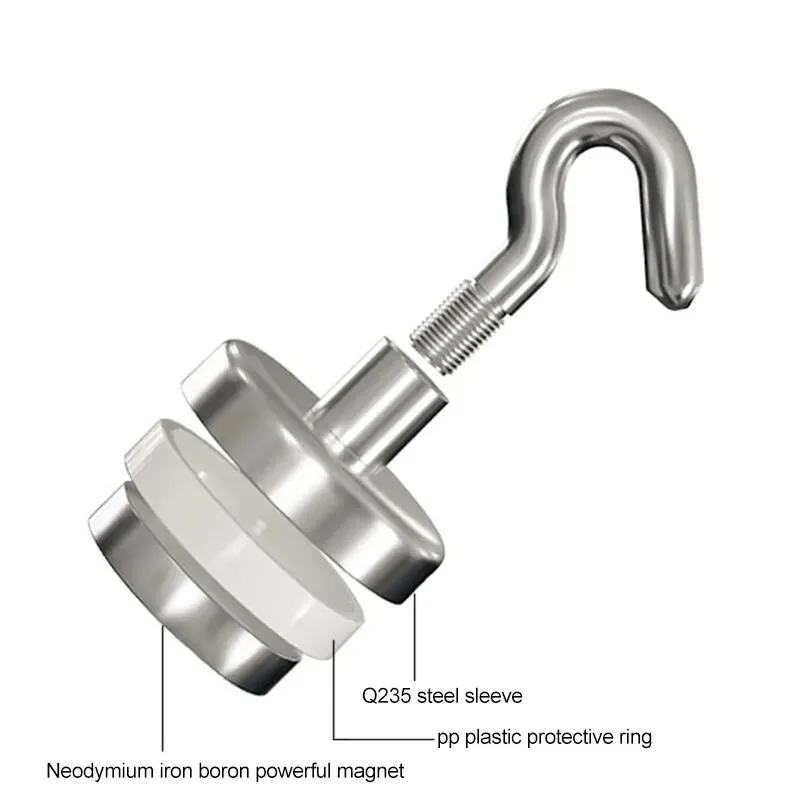 1/2/4/8 قطعة خطافات مغناطيسية قوية معدنية مثبتة على الحائط خطاف مغناطيسي عالي التحمل معطف مفتاح شماعات معلقة تخزين المطبخ والحمام المنزلي
