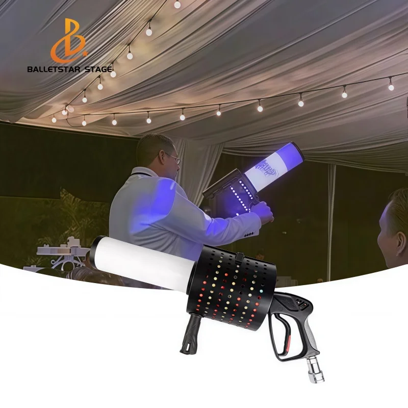 

Hot sell Dj Disco Night Club RGB Full Color LED CO2 Confetti Jet Smoke Fog Co2 Confetti Shooter Stage Equipment