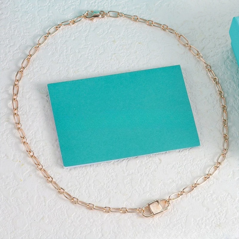 رسالة مزدوجة مشبك قفل رئيس قلادة سوار سلسلة سميكة التجارة الخارجية الكلاسيكية أقراط بسيطة