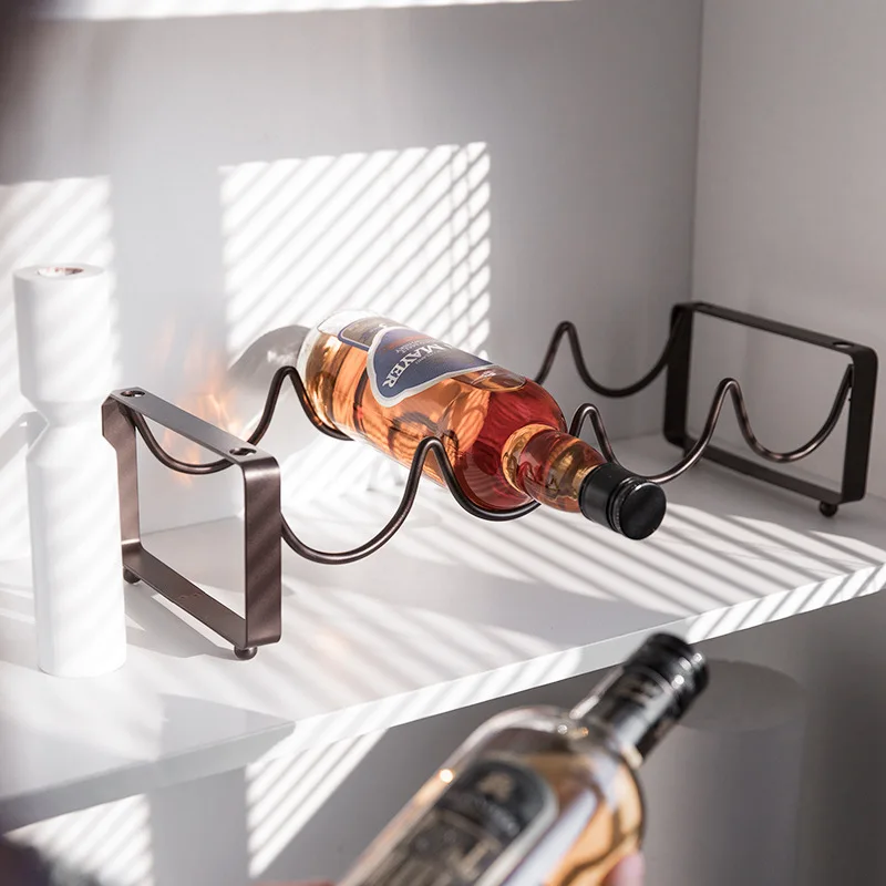 Retro Simple Wine Rack Iron Red Wine Display Shelf Home Bar Wine Bottle Storage Cabinets Organization Holders Organizer Stand