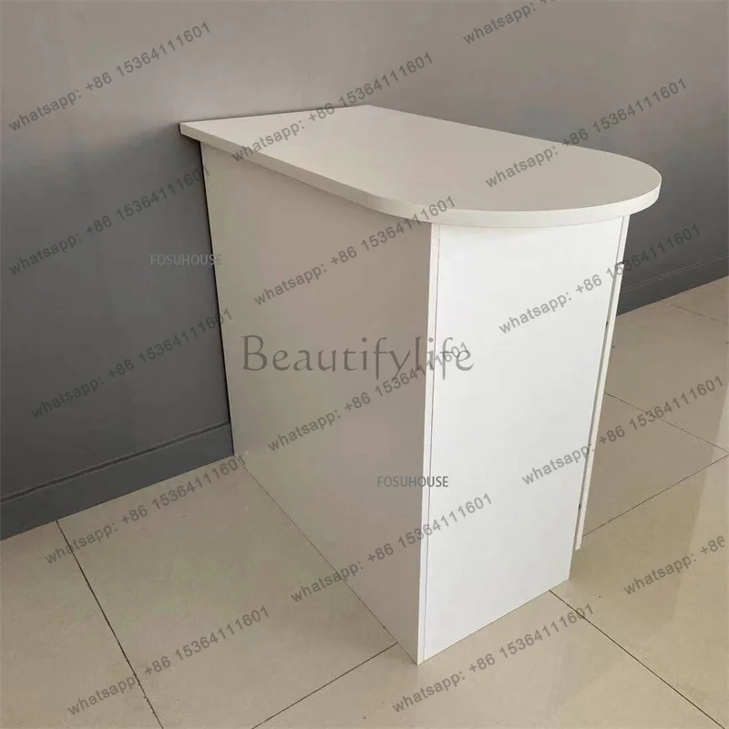 Nordic Simple Small Cashier Desk Office Furniture Bar Table Counter Front Adjustable Desk Podium Advisory Reception Desk N