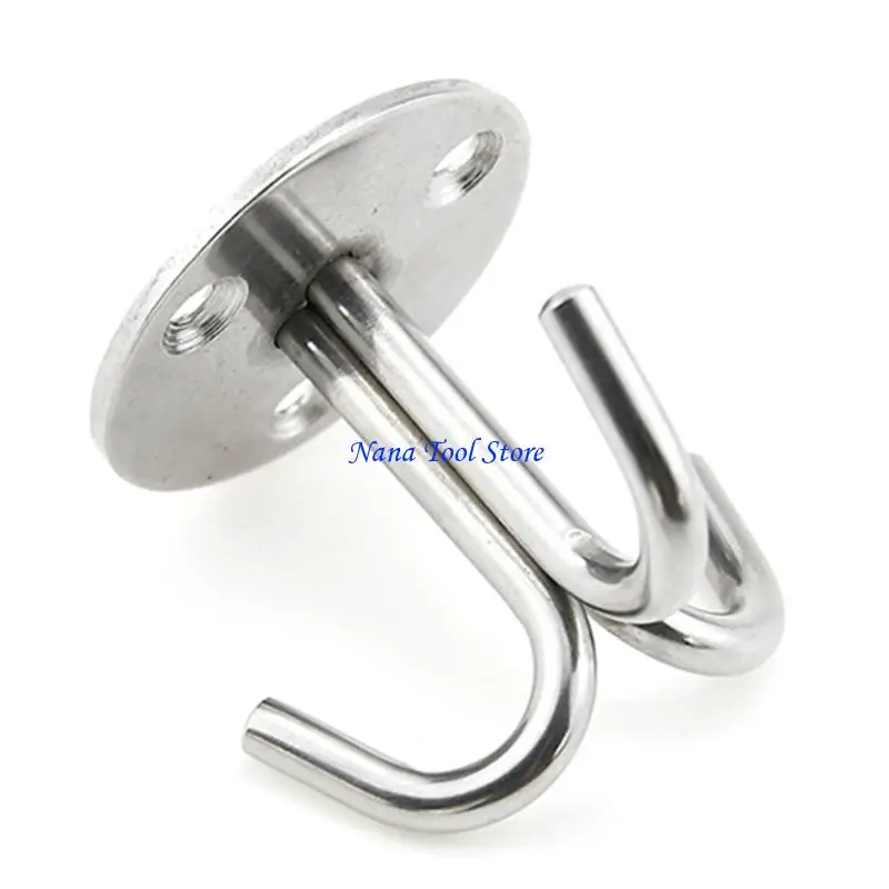 31GJ Pack of 5 Triple Hook Stainless Steel Ceiling Hangers for Chandeliers Fan