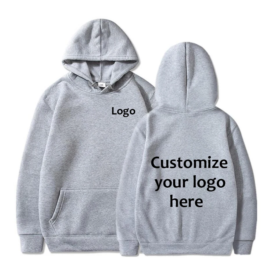 2024 Men\'s custom hooded sportswear with text image printing of couple friend and family logos casual sweater style