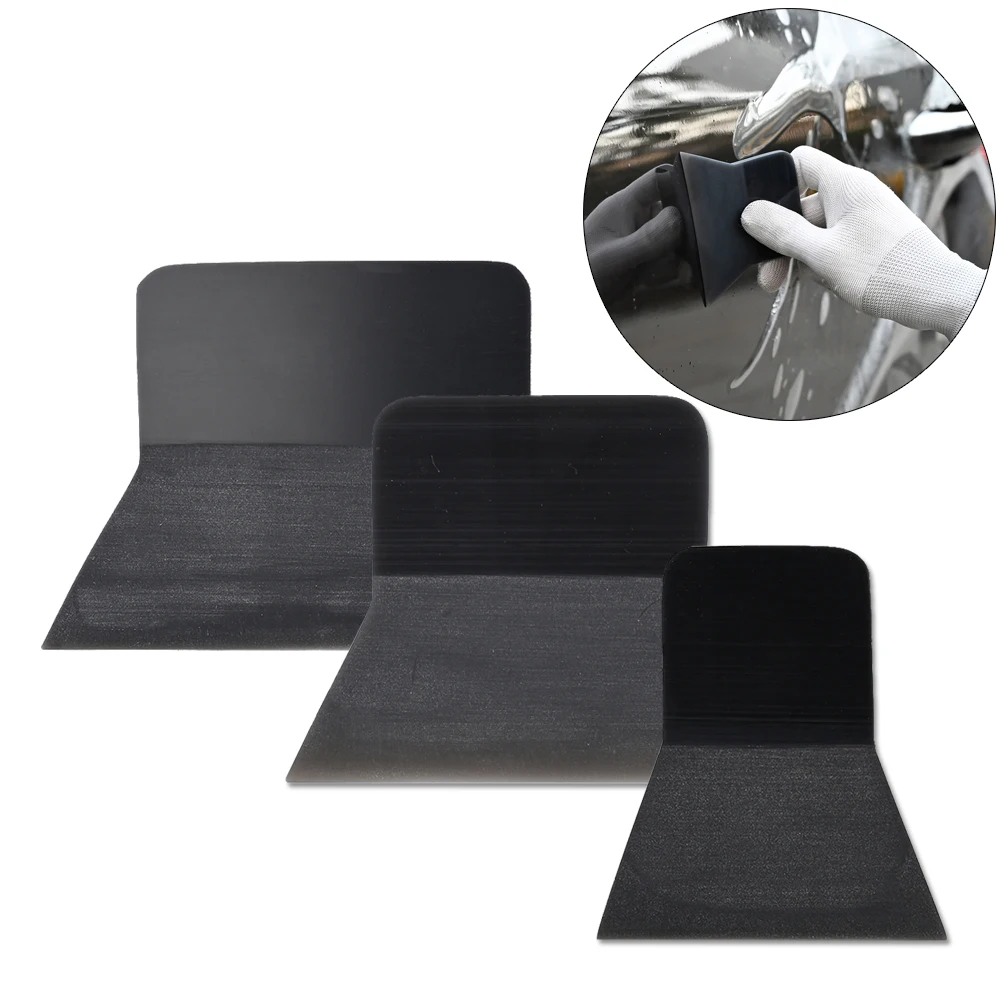 FOSHIO Black Soft Squeegee With Heightening Handle Car PPF Film Wrapping Vinyl Scraper Tinting Window Glass Water Remover Tool