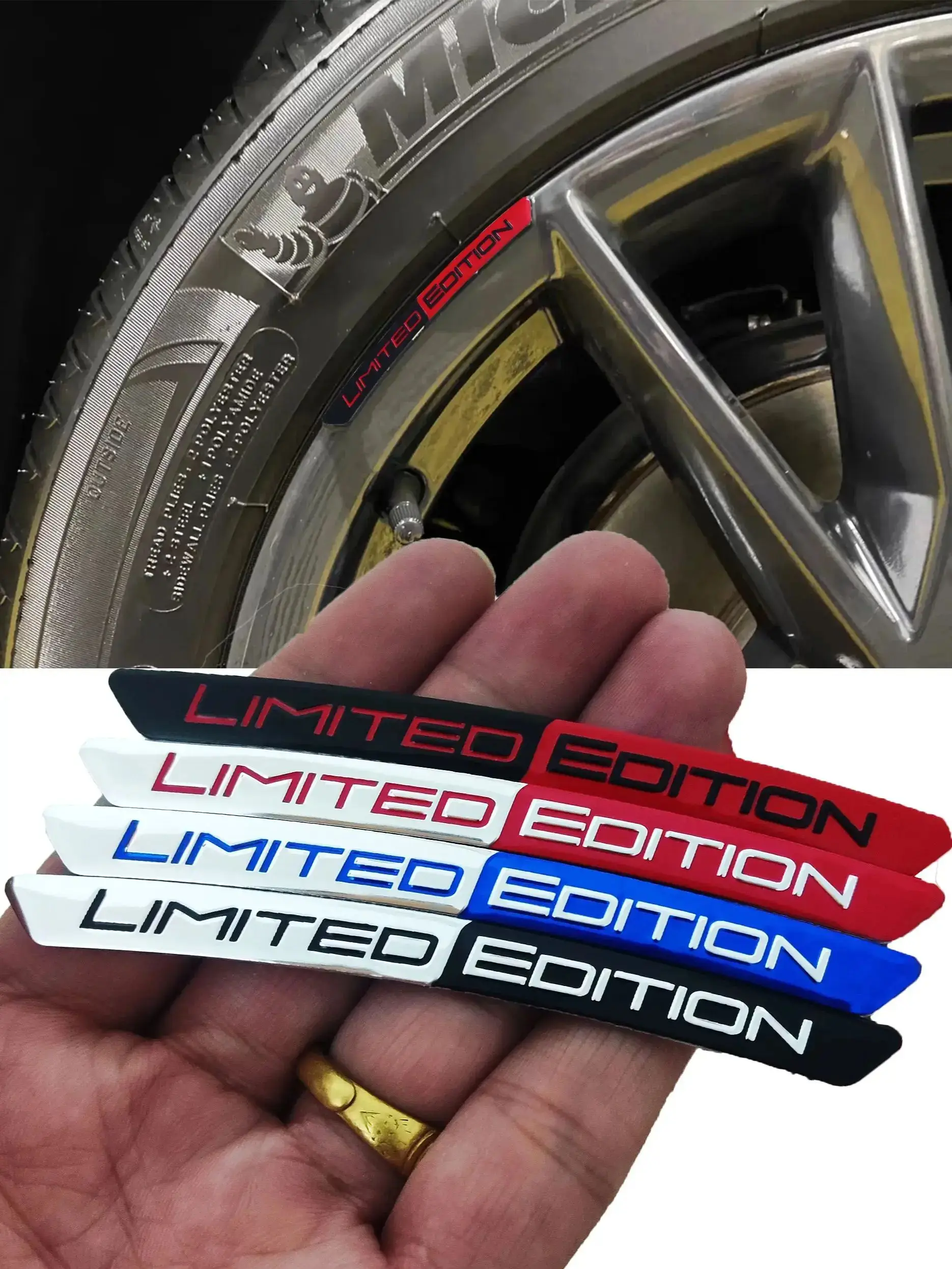 AliExpress Set Limited Edition Car Wheel Hub Stickers, Aluminum Car Decorative Decals, Motorcycle and Bicycle Wheel Hub Logo Badges