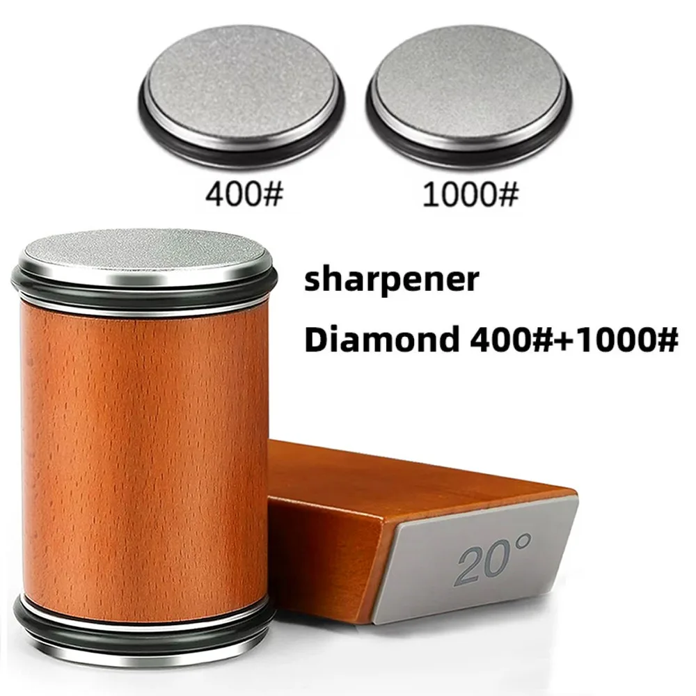 

Double Sided Rolling Sharpening Stone Roller Sharpening Manual Sharpener Kit 15 & 20 Degree Angle Magnetic