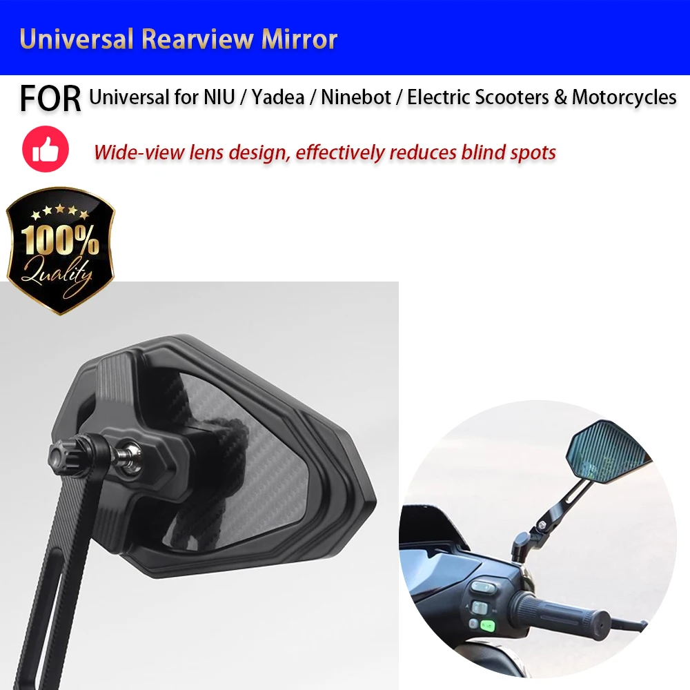 For NIU Yadea Ninebot Electric Scooter Motorcycle 10mm Wide-View Rearview Mirror Accesorios Moto Accessori Moto