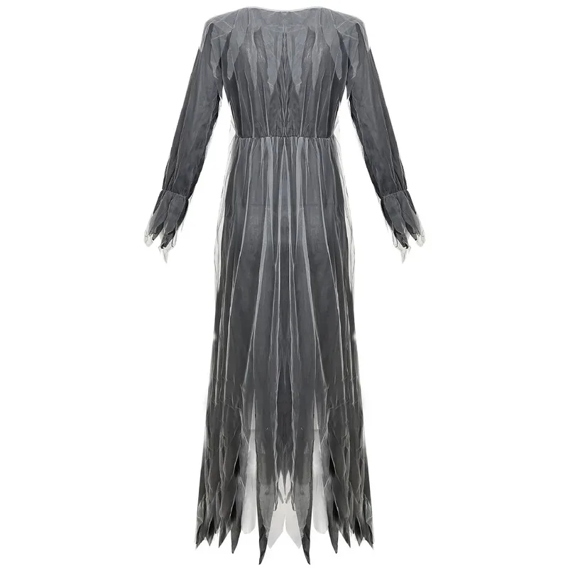 

asdh8@【Wetrose】In Stock Phantom Bride Cosplay Costume Vampire Ghost Mother Dress Ripped Torned Scary For Woman Halloween Full Se