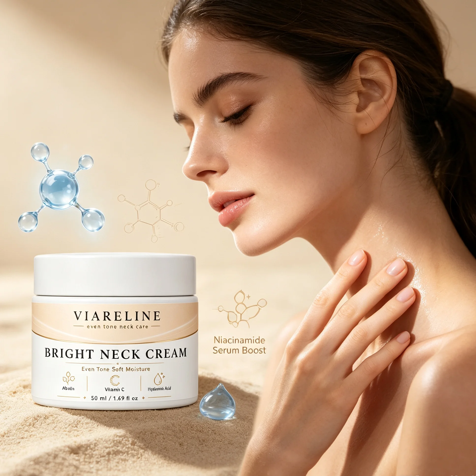 Niacinamide Brightening Neck Cream Anti Dark Neck Fine Lines Firming Skin Lightening Neck Wrinkle Remover Skin Care