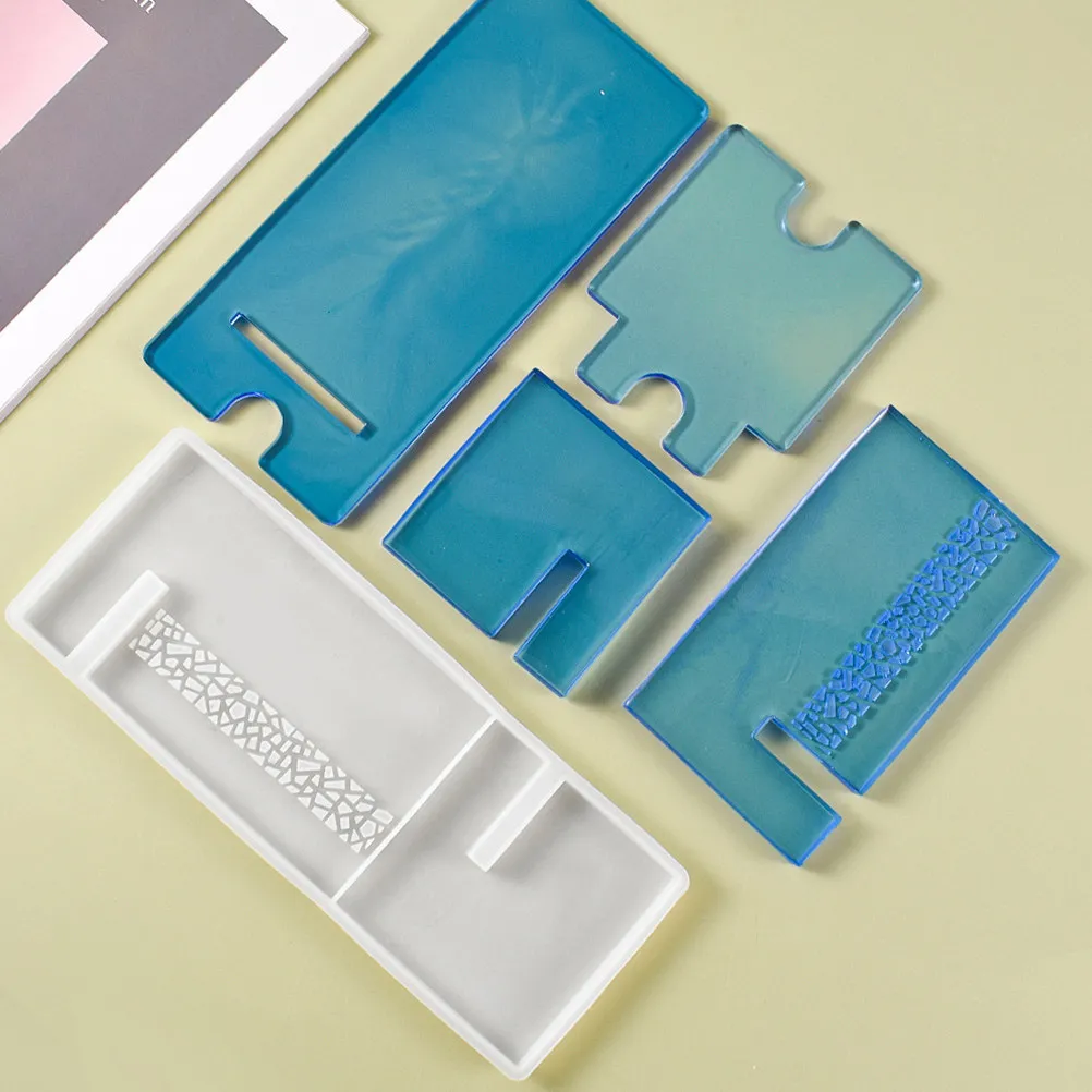 2Pcs Non Stick Silicone Phone Stand Mold for DIY Smartphone Holder Making Fade Resistant Washable Reusable Craft Mold