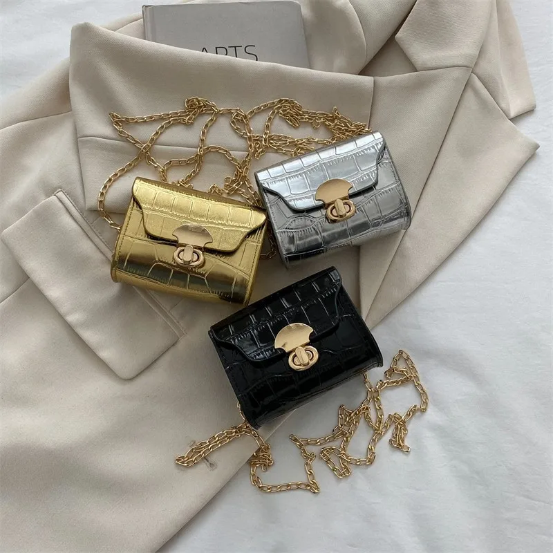 

Fashion Travel Purse Mini Wallet Small Square Bag Girls' Wallet Crossbody Bag Shoulder Bag for Women Black Gold Silver