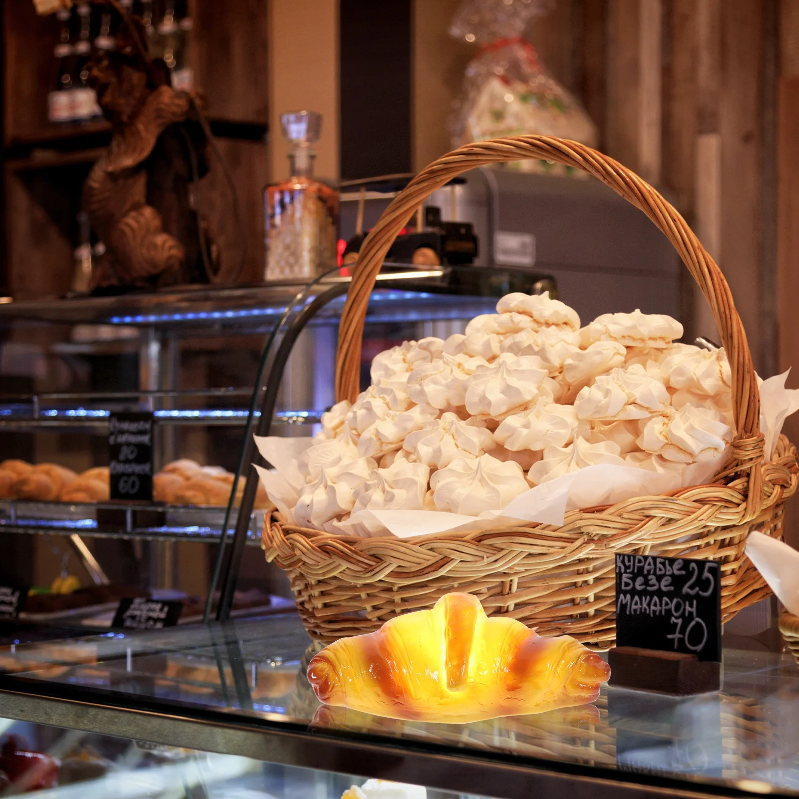 1 قطعة مصباح الخبز الكرواسون مادة ممتازة الإبداعية الخبز على شكل LED ضوء الليل الإضاءة الزخرفية المنزلية توفير الطاقة #1