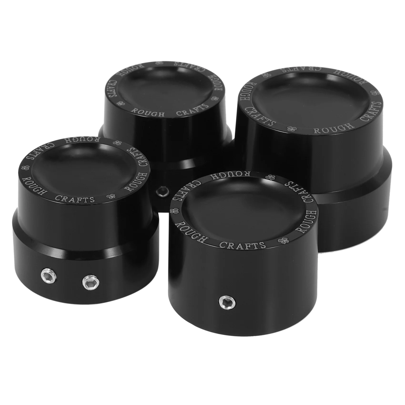 

8 Pcs Black Aluminum Rough Front & Rear Axle Nut Covers Caps for Harley Sportster XL883 XL1200 Dyna Touring V-Rod